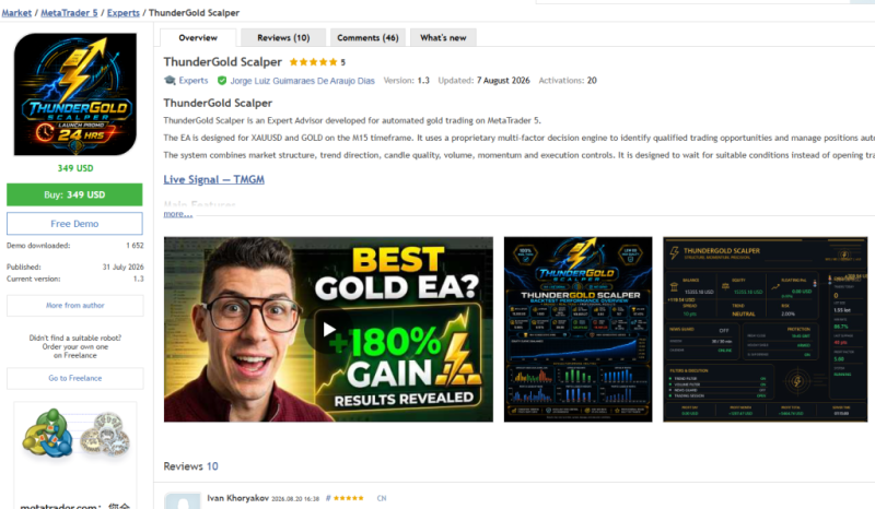ThunderGold Scalper v1.3-EA交易综合站